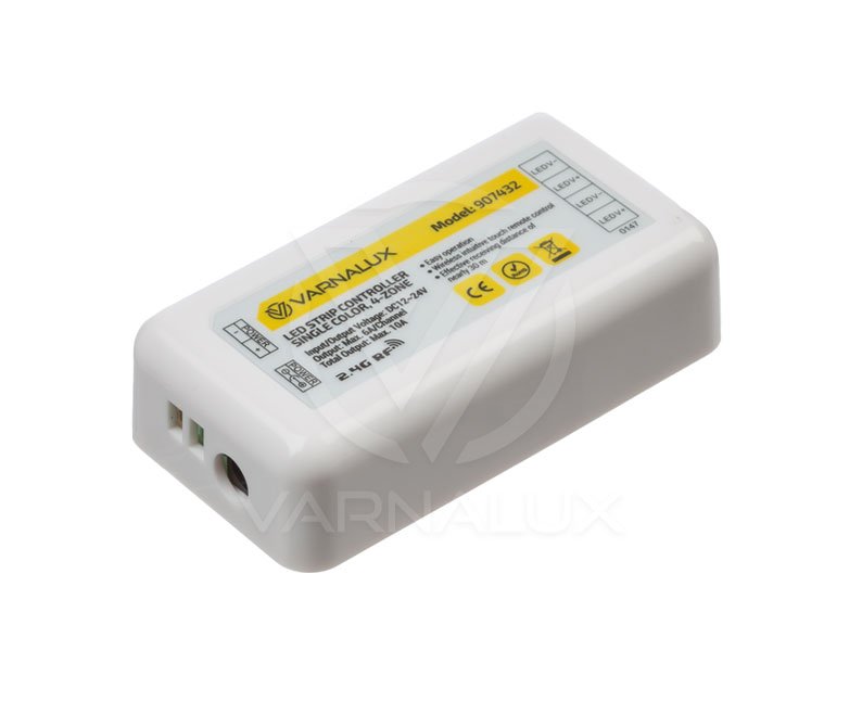Varnalux LED Strip Controller, Enkele Kleur, 4 Zones