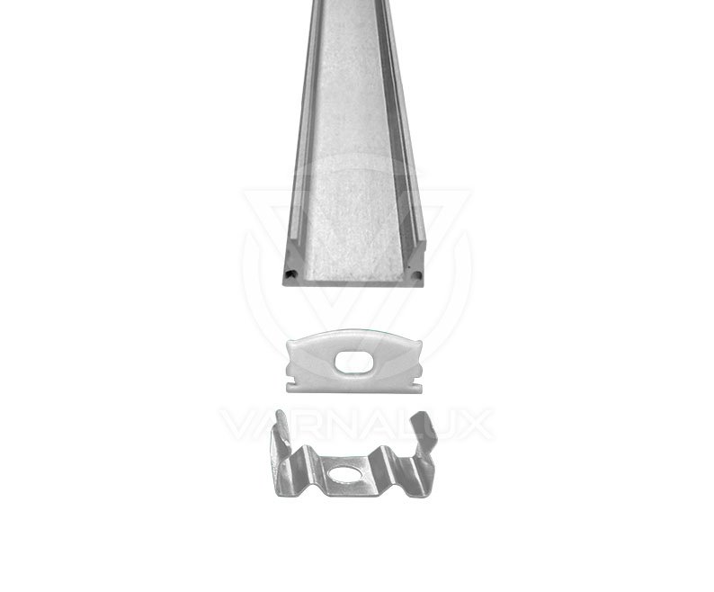 Varnalux Aluminium profielen voor LED Strip 17x7mm incl eindkappen en clips
