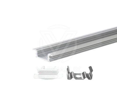 Varnalux Aluminium profielen voor LED Strip 24x7mm incl eindkappen en clips