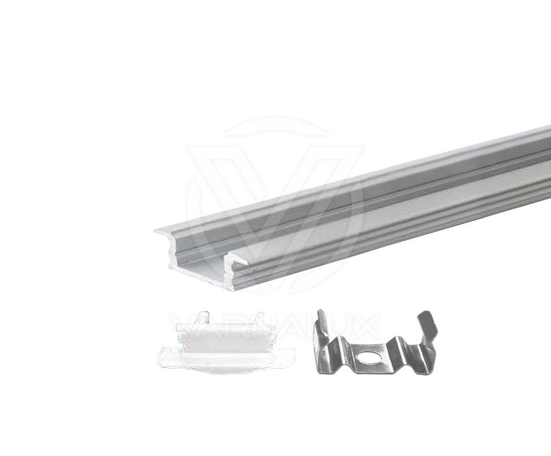 Varnalux Aluminium profielen voor LED Strip 24x7mm incl eindkappen en clips