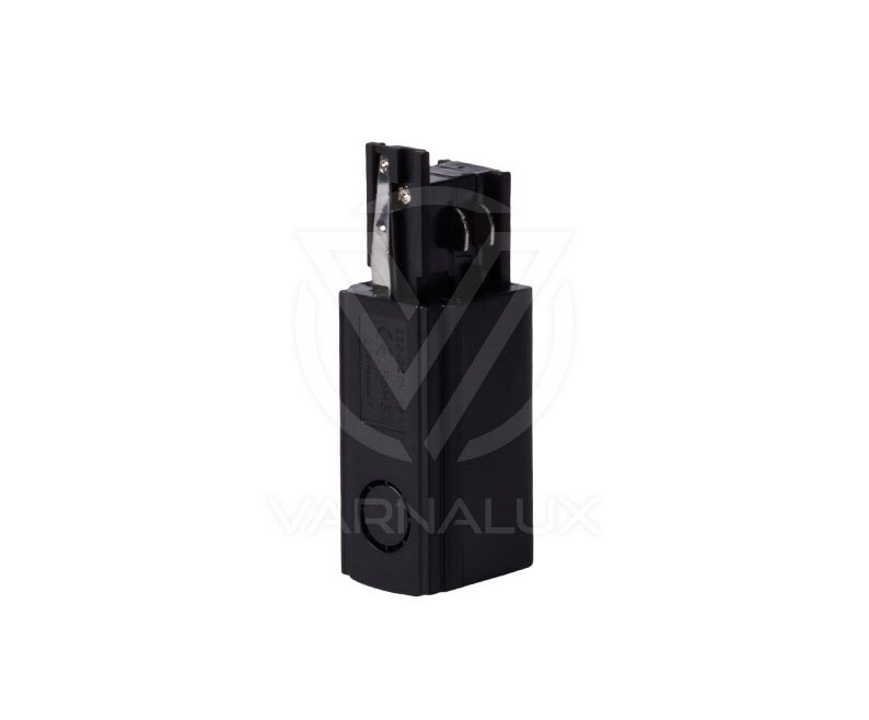 Varnalux Voedingsconnector van 4‑bedrade 3‑fasen Geleidingsrail zwart