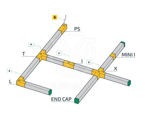 Varnalux Power supply connector of 4 wired 3-phase track rail black - Afbeelding 2